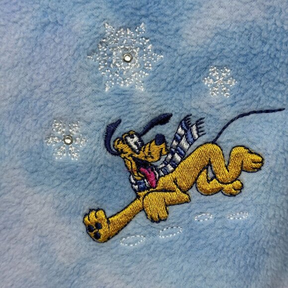 Disney Mickey & Pluto Blue Fleece 1/4 Zip Pullover Women’s 18W/20W Embroidered - Picture 3 of 14